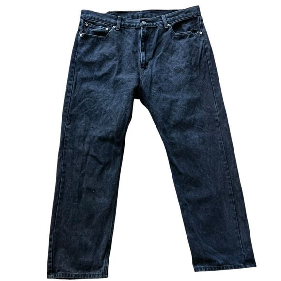 Levi’s 505 Men’s Jeans W40 L30 Water<Less Denim Straight Fit - Black - Picture 2 of 6